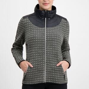 Luhta Wool Blend Full Zip Jacket Women’s Size XXL Gray Black Quilted Trim